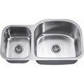 Dawn Kitchen & Bath 35 in L Undermount Double Bowl Small Bowl On Left 18 Gauge ASU107L